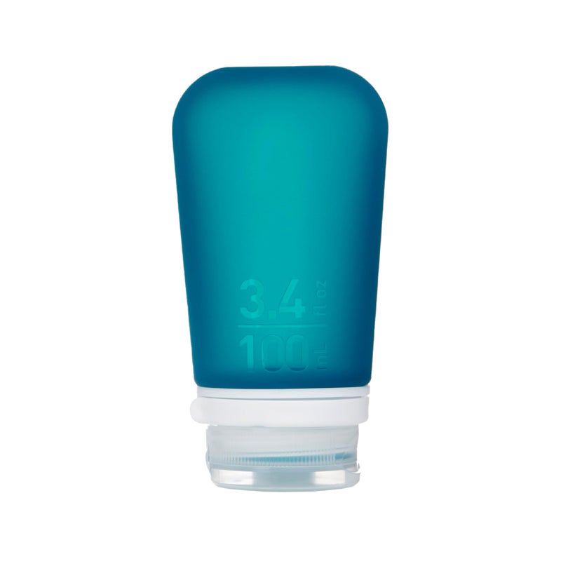 humangear GoToob Large  Refillable Silicone Travel Bottle  Locking Lid  FoodSafe Material  Teal Large 34 floz 100ml